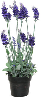 Everlands Lavendel kunstplant in pot - paars - D18 x H38 cm