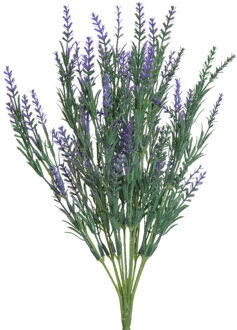 Everlands Lavendel kunstplant - kunststof - paars - 18 x 10 x H43 cm