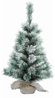 Everlands Mini kerstboom/kunst kerstboom besneeuwd 90 cm