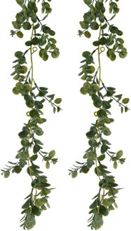 Everlands Planten slinger - 2x - eucalyptus - kunstplant - groen - 180 cm - Kunstplanten