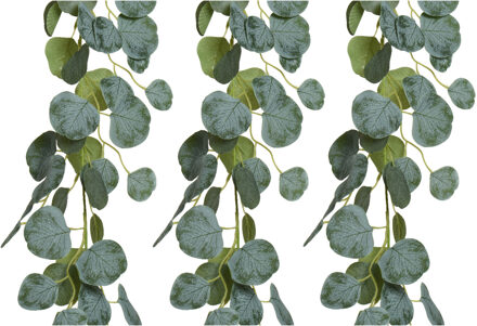 Everlands Planten slinger - 3x - bladeren slinger - kunstplant - groen - 180 cm