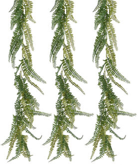 Everlands Planten slinger - 3x - varen - kunstplant - groen - 180 cm