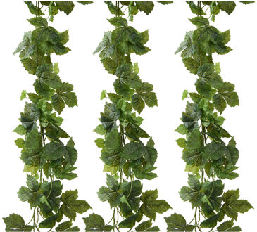 Everlands Planten slinger - 3x - wijnstok - kunstplant - groen - 175 cm - wijnrank