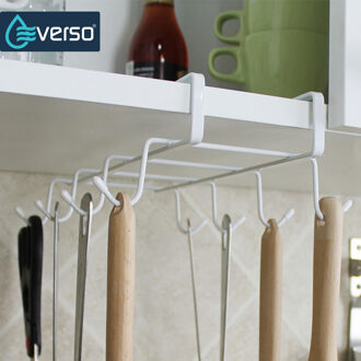 EVERSO Iron 8 Haken Keuken Organizer Afdruiprek Cup Mok Hanger Opslag Plank Rek Organizador Houder Badkamer Fornuis