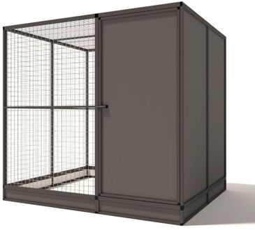 Evi - Kattenren met sluis - Aluminium - Antraciet - 207x176x193 cm