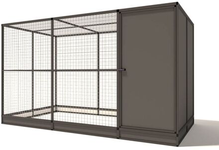 Evi - Kattenren met sluis - Aluminium - Antraciet - 328x176x193 cm