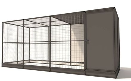 Evi - Kattenren met sluis - Aluminium - Antraciet - 449x176x193 cm