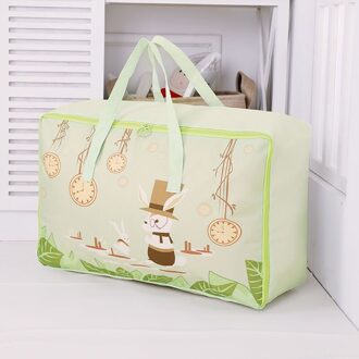 Evich Handvat Quilt Organizer Draagbare Kleding Opbergtas Gedrukt Stroage Tas Opvouwbare Closet Organizer Voor Househould Item JK025 groen / 60x50x25cm