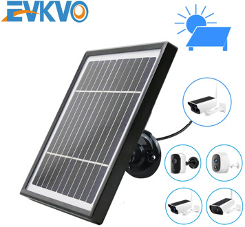 EVKVO Solar Panel 3.3W 5.5V 3 Meter Cable For Outdoor Security Rechargeable Battery Powered IP WiFi Camera