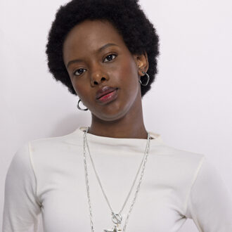 evly gerhodineerde hoepel oorbellen Zilver