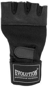 Evolution Volwassen uniseks fr-11 standaard lederen fitnesshandschoenen zonder vingers Zwart