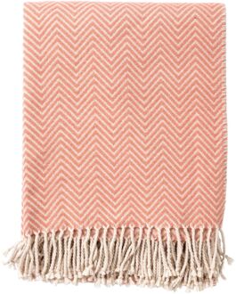 EVONY - Plaid 140 x180 cm - deken met zigzag patroon en Roze