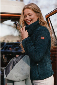 evy fleece fleece sweater met rits dames - - maat M Blauw