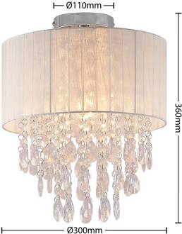 Ewelina plafondlamp met glas-behang chroom, transparant