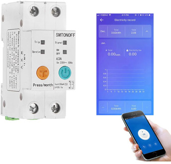 eWelink Single phase Din rail WIFI Smart Energy Meter leakage protection remote read kWh Meter wattmeter voice control alexa