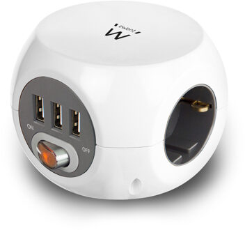 Ewent Stekkerdoos Met 3 usb-A Poorten 1.5m wit