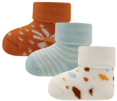 Ewers First Baby Socks 3 Pack Bloemen/Ringlets/Dots Kleurrijk