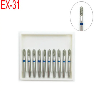 EX-31 10pcs/box Dental High Speed Diamond Burs Dentist Medium Diamond Dentist Polishing Tools
