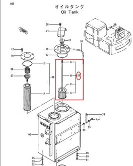 EX120-3 Hydraulische Olie Filter 42256202 voor Hitachi Graafmachine 3 maand garantie