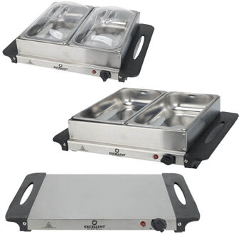 Excellent Electrics Elektrische buffetwarmer - 2 schalen - 200W - warmhoudplaat
