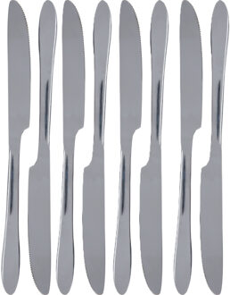 Excellent Houseware - 12x Messen tafelbestek - RVS - 23,5 cm - Tafel dekken - Bestek set - zilver