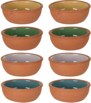 Excellent Houseware 12x Tapas schaaltjes - 150 ml - terracotta 10 x 4 cm - Snack en tapasschalen Bruin