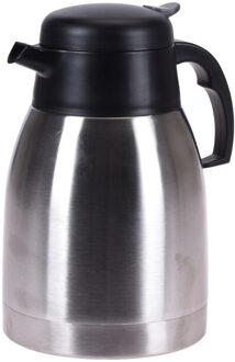 Excellent Houseware 1x Koffie/thee thermoskan RVS 1500 ml Zilver