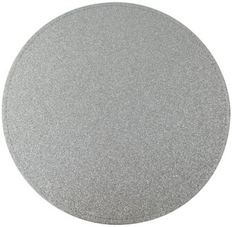 Excellent Houseware 1x Ronde placemats/onderleggers zilver met glitters 33 cm