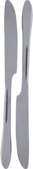 Excellent Houseware - 2x Messen tafelbestek - RVS - 23,5 cm - Tafel dekken - Bestek set - zilver