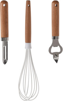 Excellent Houseware 3-delige keukengerei set - Opener/garde/schilmes