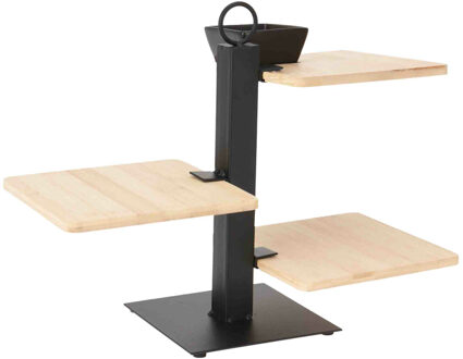 Excellent Houseware 3-laagse voedsel etagere - bamboe - 32 x 15 x 27 cm - serveertray