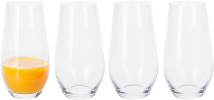 Excellent Houseware 4x Grote waterglazen kristalglas transparant 580 ml - Drinkglazen