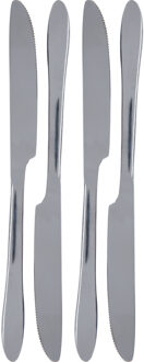 Excellent Houseware - 4x Messen tafelbestek - RVS - 23,5 cm - Tafel dekken - Bestek set - zilver