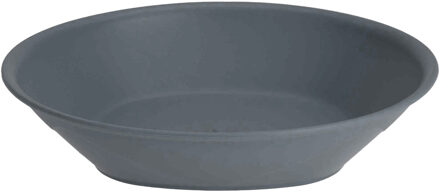 Excellent Houseware 4x Stuks onbreekbare kunststof ontbijt/dinerbordjes - diep - grijs - 18 cm - Campingborden