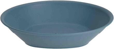 Excellent Houseware 4x Stuks onbreekbare kunststof ontbijt/dinerbordjes - diep - petrol - 18 cm Blauw
