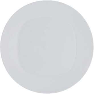Excellent Houseware 4x Stuks onbreekbare kunststof ontbijt/dinerbordjes - wit - 20 cm