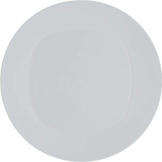Excellent Houseware 4x Stuks onbreekbare kunststof ontbijt/dinerbordjes - wit - 24 cm