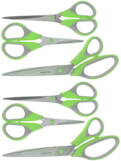 Excellent Houseware 6x stuks scharen / scharenset 14 / 17 / 21 cm groen