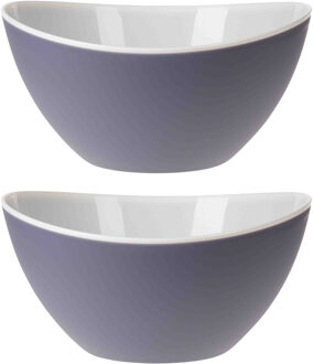 Excellent Houseware 8x stuks Onbreekbare kommetjes/schaaltjes - paars - kunststof - 330 ml