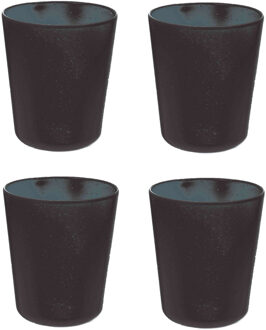 Excellent Houseware 8x stuks onbreekbare kunststof/melamine bekers - grijs - 450 ml - Drinkbekers