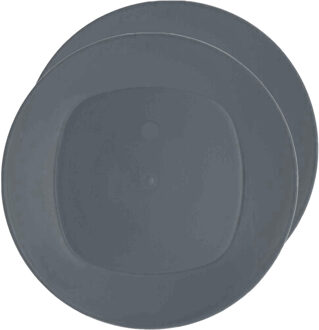 Excellent Houseware 8x Stuks onbreekbare kunststof ontbijt/dinerbordjes - grijs - 20 cm