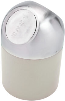 Excellent Houseware aanrecht Mini prullenbakje met klepdeksel - creme wit - 1.3L - 17 cm - rvs