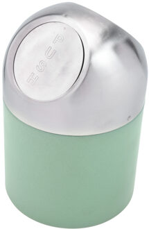Excellent Houseware aanrecht Mini prullenbakje met klepdeksel - groen - 1.3L - 17 cm - rvs