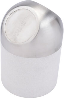 Excellent Houseware aanrecht Mini prullenbakje met klepdeksel - wit - 1.3L - 17 cm - rvs