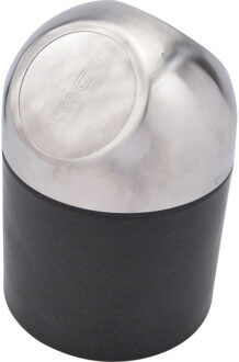 Excellent Houseware aanrecht Mini prullenbakje met klepdeksel - zwart - 1.3L - 17 cm - rvs