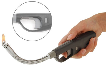 Excellent Houseware Aansteker - flexibel - 27 cm - willekeurige kleur - navulbaar - gas aansteker vo