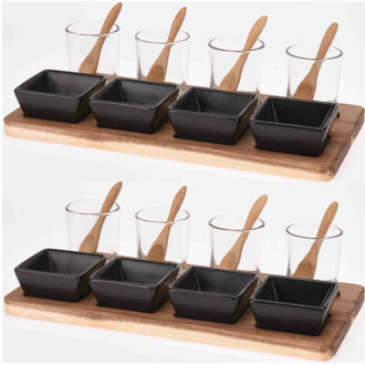 Excellent Houseware Amuse/aperitief set 26-delig met serveer plateau van acaciahout
