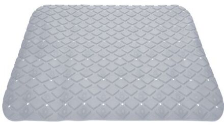 Excellent Houseware Anti-slip badmat licht grijs 55 x 55 cm vierkant - Badmatjes
