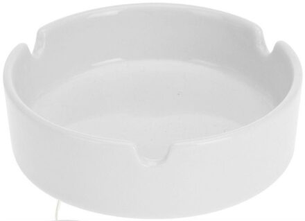 Excellent Houseware Asbak - wit - porselein - 10 cm - Binnen/buiten gebruik