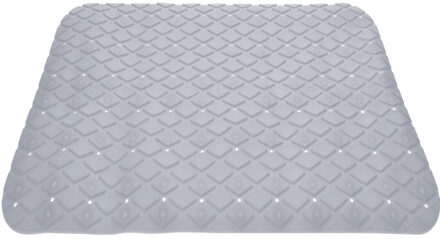 Excellent Houseware Badmat - antislip - grijs - 55 cm - vierkant